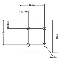 32-9090PNEU-1SS MODULAR SOLUTIONS MOUNTING PLATE 90 X 90 NO CENTER HOLE